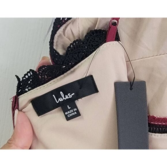 Lulus Alluring Dream Floral Mesh Lace Dress NWT L - Picture 9 of 11